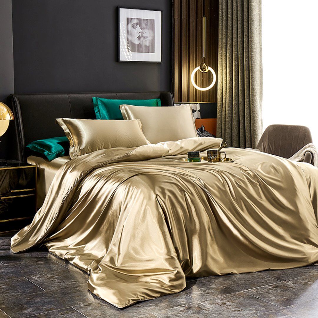 Conjunto de Cama em Seda de Amoreira - Champagne